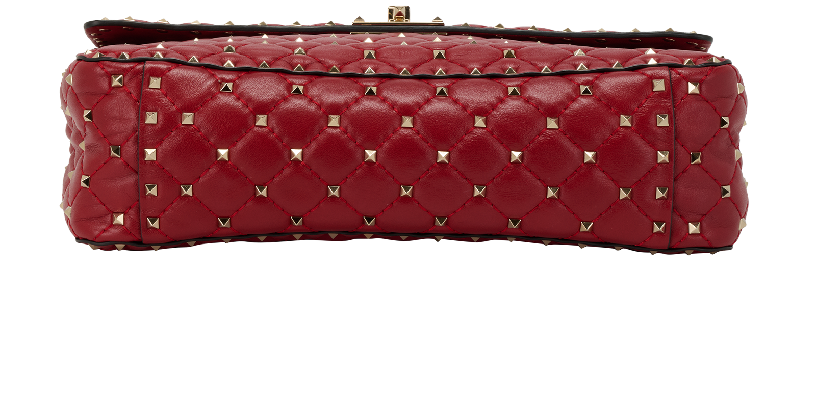 Large Rockstud Spike Shoulder Bag, &pound;650, Handbags, Red, Leather, Top view